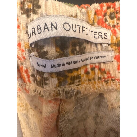 Urban Outfitters Womens Orange Gold Floral Corduroy Joggers M-M - Picture 2 of 5